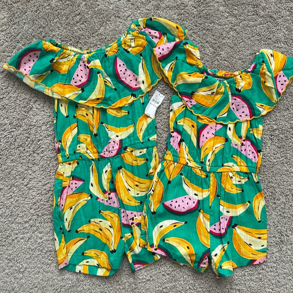 Big sis, 5-T little sis 2T Old Navy summer romper, or will sell individually